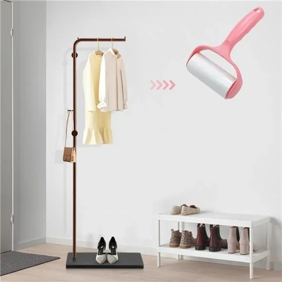Metal Coat Rack Freestanding, Coat Rack Stand with Marble Base, 67” (Brown)